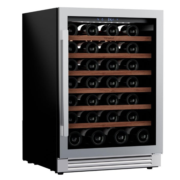 34 Inch Stainless Steel Single Zone Wine Cooler with Clear Glass Door for Kitchen