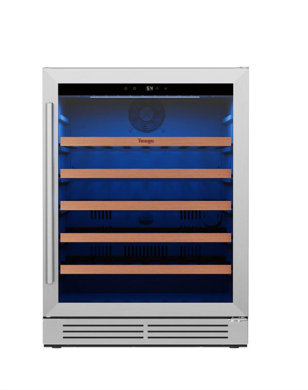 HomeRoots 32 Inch Freestanding Metal Wine Cooler with Single Zone Chilling for Modern Kitchens 755847