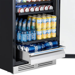 69 Inch Dual Zone Beverage Refrigerator with Glass Door Sleek Metal Frame