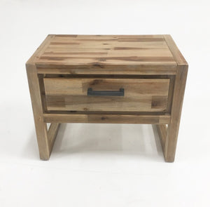 VIG Furniture Mandy Nutmeg Acacia Console & End Table Set — Solid Wood Storage, Modern Lines, Black Pulls, No Assembly VGWHMANDY-NUT