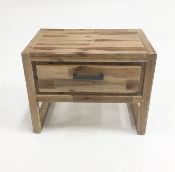 VIG Furniture Mandy Nutmeg Acacia Console & End Table Set — Solid Wood Storage, Modern Lines, Black Pulls, No Assembly VGWHMANDY-NUT