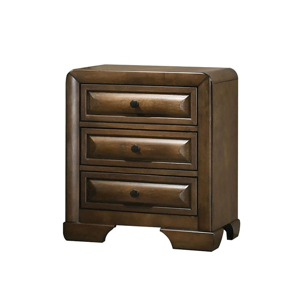 English Elm Light Gray Contemporary Nightstand Solid Rubberwood Dovetail Drawer Bedroom Storage B2741P435293