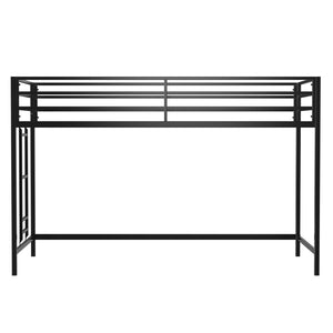 English Elm Adam Sturdy Junior Twin Loft Bed Black with Full Guardrails, Metal Slats, Ladder & Assembly Tool B083P168426