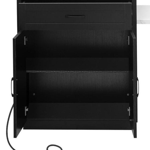 55 Inch Wooden Kitchen Cart with Flat Panel Doors and Ample Cabinet Storage Space