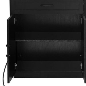 55 Inch Wooden Kitchen Cart with Flat Panel Doors and Ample Cabinet Storage Space