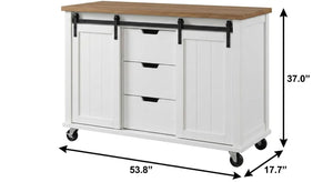 I Need to Create a Common Title for a 54-inch Rolling Kitchen Cart with Usb Charging, Flat Door Wood Storage Cabinet.