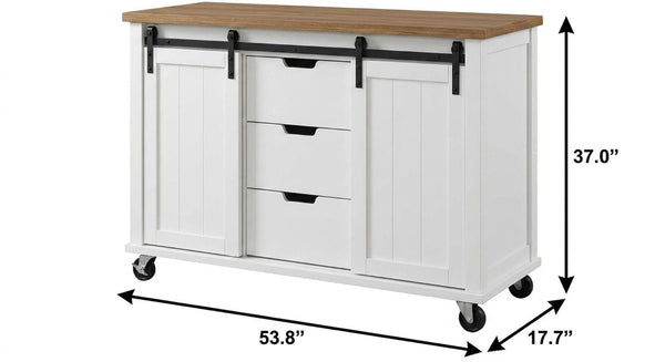 I Need to Create a Common Title for a 54-inch Rolling Kitchen Cart with Usb Charging, Flat Door Wood Storage Cabinet.