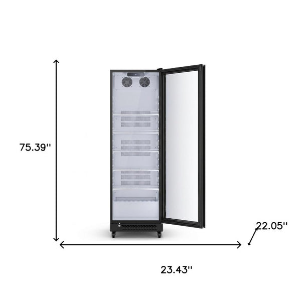 75 Inch Glass Door Beverage Cooler Single Zone Freestanding Bar Mini Refrigerator