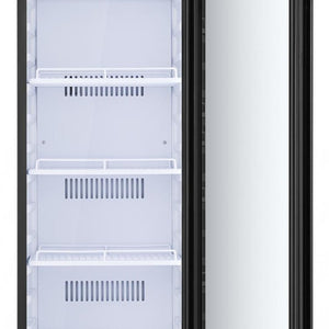 75 Inch Glass Door Beverage Cooler with Sleek Metal Frame Single Zone Storage