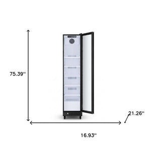 75 Inch Glass Door Beverage Cooler with Sleek Metal Frame Single Zone Storage