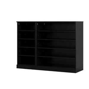 HomeRoots Black Solid Wood Entryway Shoe Storage Cabinet Organizer for Modern Hallway Decor 755950