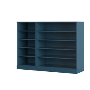 HomeRoots Teal Solid Wood Shoe Storage Cabinet Entryway Organizer with Spacious Shelving 755951