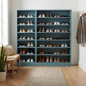 Aqua Solid Wood Shoe Storage Cabinet Entryway Organizer with Sturdy Build