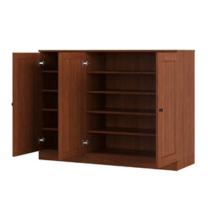 HomeRoots Coffee Solid Wood Shoe Storage Cabinet Entryway Organizer with Sturdy Crafted Design 755962