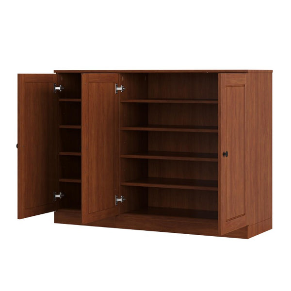 HomeRoots Coffee Solid Wood Shoe Storage Cabinet Entryway Organizer with Sturdy Crafted Design 755962