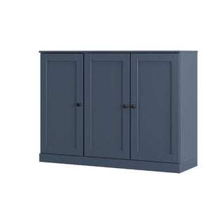 HomeRoots French Solid Wood Shoe Storage Cabinet Entryway Organizer with Elegant Blue Finish 755986