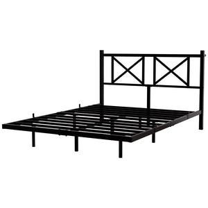 English Elm Queen Platform Bed with Rgb Led Underglow Storage Headboard and Usb Charging Ports W840P383354