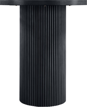 Meridian Furniture Belinda Sculptural Fluted Base Bar Height Table with Oak Veneer Top for Modern Dining Spaces Black 36 inches 755Black-T