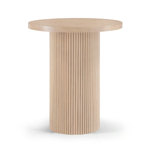 Meridian Furniture Belinda Sculptural Fluted Base Bar Height Table with Oak Veneer Top for Modern Dining Spaces Natural 36 inches 755Oak-T