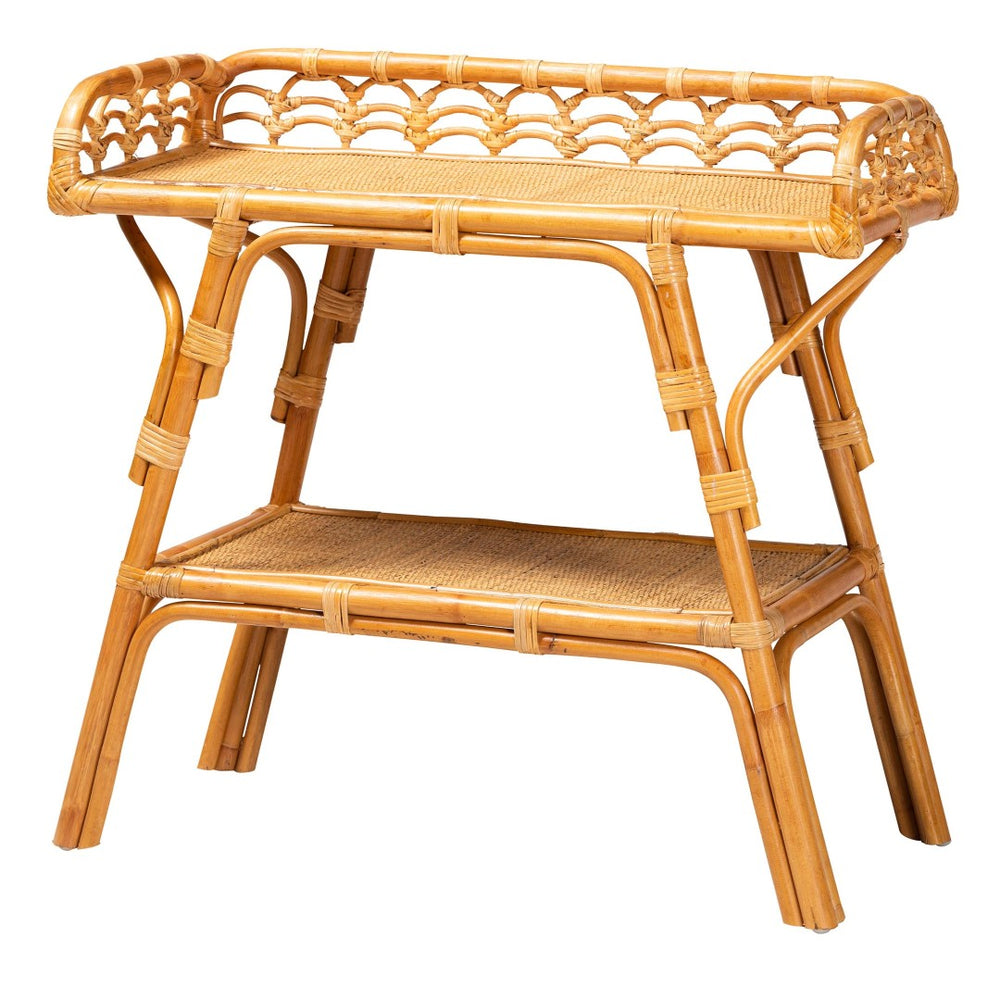 English Elm Hand-carved Solid Suar Wood Pedestal Accent Table with Scalloped Edge Boho Decor B2750P467714