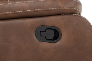 English Elm Steve Silver - Katrine 3-Piece Living Room Set with Faux-Leather Baseball Stitching, Padded Headrests & Recline Dark Brown B081S00237