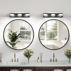 English Elm LED Modern 21" Vanity Light Black Base 3-LED Dimmable Remote Acrylic Shade Matte Finish W2312P374884