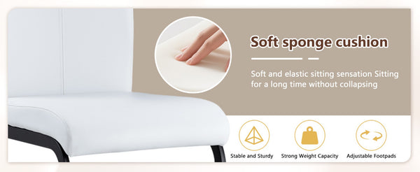 English Elm Table Set 64.5" Stylish Black Wood Dining Table With 6 White Pu Chairs - Modern Elegance For Your Home W1151S04303-GIGA