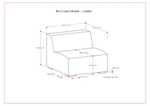 English Elm Rex Center Sofa Module - Versatile Armless Chair In Caramel Leather For Modern Living Spaces & Comfort B136P199250-GIGA