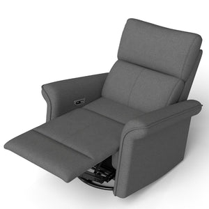 English Elm 270° Swivel Power Recliner Velvet Glider Rocker with Usb Ports for Living Room W1028S00057