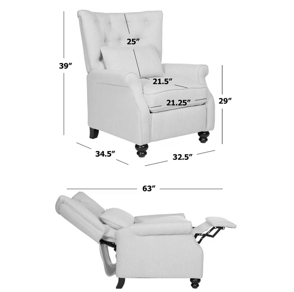 The Canary Prolounger Push Back Recliner In Mustard Yellow Velvet — Tufted Roll Arms, Espresso Legs, Cozy Support