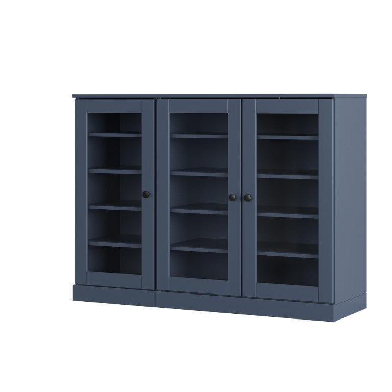 HomeRoots French Blue Solid Wood Entryway Shoe Cabinet with Organized Stylish Storage Space 756028