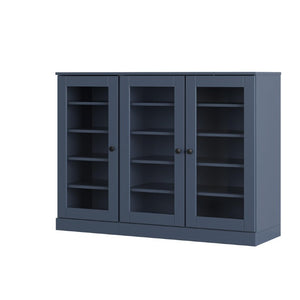 HomeRoots French Blue Solid Wood Entryway Shoe Cabinet with Organized Stylish Storage Space 756028