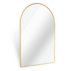 36 Inch Gold Aluminum Arch Mirror Elegant Vanity Wall Accent for Bathroom Decor