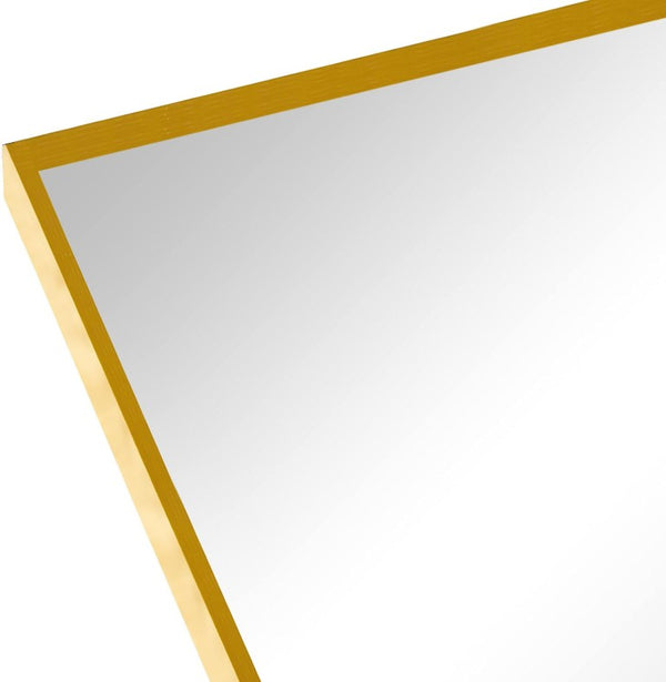 36 Inch Gold Aluminum Arch Mirror Elegant Vanity Wall Accent for Bathroom Decor