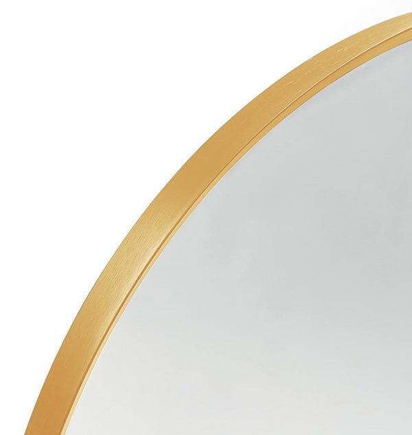 36 Inch Gold Aluminum Arch Mirror Elegant Vanity Wall Accent for Bathroom Decor
