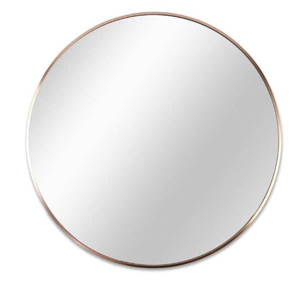 39 Inch Round Aluminum Framed Bathroom Vanity Mirror for Modern and Glam Wall Decor Accent