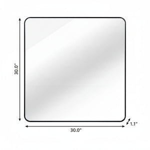 30 Inch Aluminum Square Framed Wall Vanity Mirror for Modern Bathroom Decor and Style
