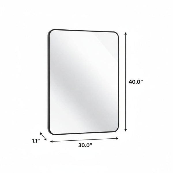 40 Inch Aluminum Frame Rectangle Vanity Wall Mirror Elegant Bathroom Accent and Decor