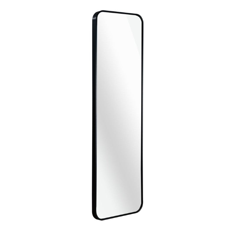 HomeRoots 47 Inch Black Aluminum Framed Full Length Mirror Wall or Door Hanging Bedroom 756089