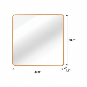 30 Inch Aluminum Square Framed Wall Vanity Mirror for Modern Bathroom Decor and Style