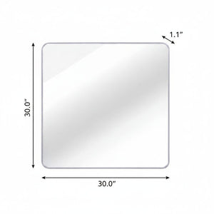 30 Inch Aluminum Square Framed Wall Vanity Mirror for Modern Bathroom Decor and Style