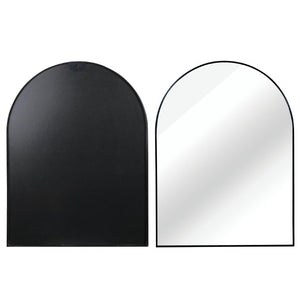 36 Inch Aluminum Arch Bathroom Mirror with Sleek Matte Black Frame for Modern Vanity