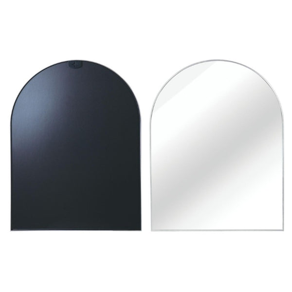 36 Inch Silver Aluminum Arch Mirror Sleek Vanity Wall Accent for Modern Bathrooms