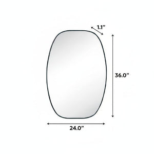36 Inch Oval Aluminum Framed Bathroom Vanity Mirror Elegant Wall Accent for Modern Spaces