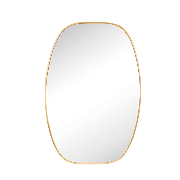 36 Inch Oval Aluminum Framed Bathroom Vanity Mirror Elegant Wall Accent for Modern Spaces