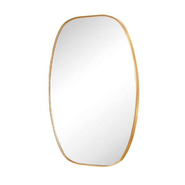 36 Inch Oval Aluminum Framed Bathroom Vanity Mirror Elegant Wall Accent for Modern Spaces