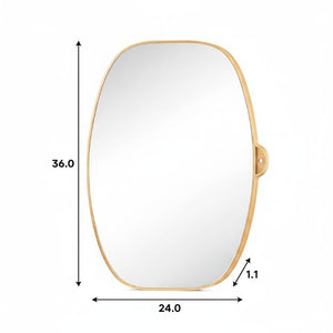36 Inch Oval Aluminum Framed Bathroom Vanity Mirror Elegant Wall Accent for Modern Spaces
