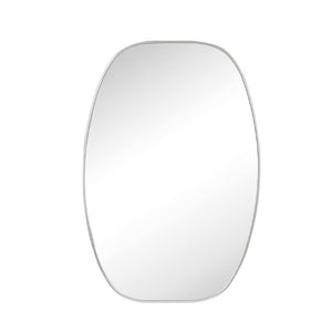 36 Inch Oval Aluminum Framed Bathroom Vanity Mirror Elegant Wall Accent for Modern Spaces