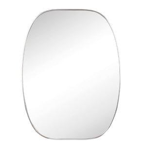 HomeRoots 40 Inch Oval Bathroom Mirror with Silver Aluminum Frame for Modern Vanity Decor 756117