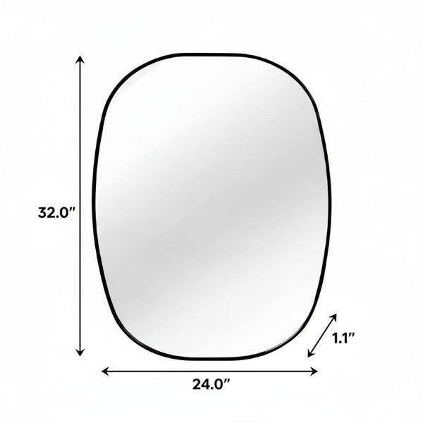 32 Inch Oval Aluminum Framed Bathroom Vanity Mirror Elegant Wall Accent for Modern Decor